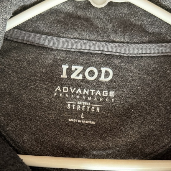 Izod Men's Charcoal and Light Gray Zip-Up Sweater - Picture 3 of 3